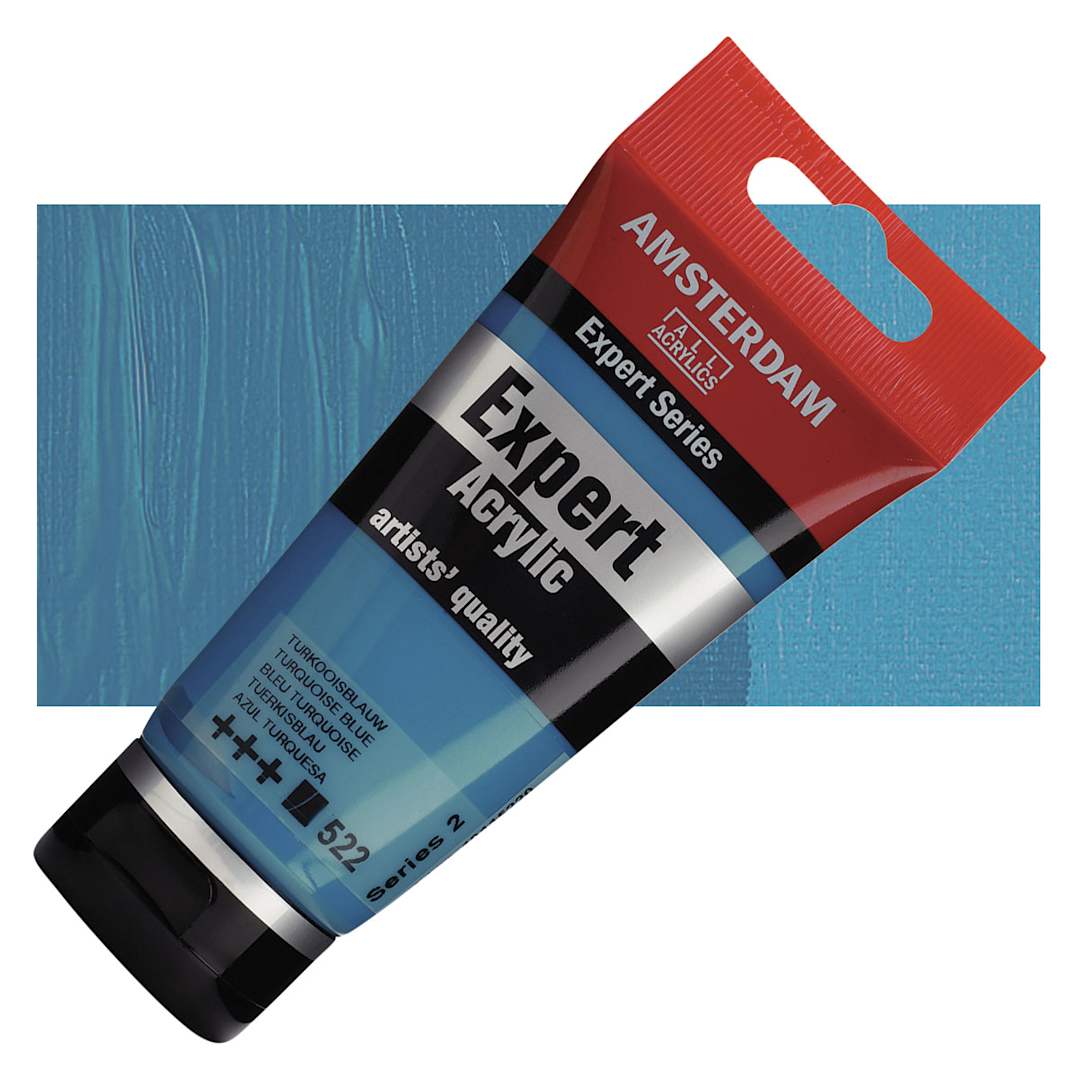 Open in modal - Amsterdam Expert Series Acrylic - Turquoise Blue, 75 ml tube and swatch