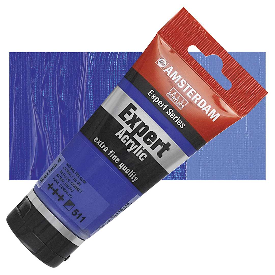 Open in modal - Amsterdam Expert Series Acrylic - Cobalt Blue, 75 ml tube and swatch