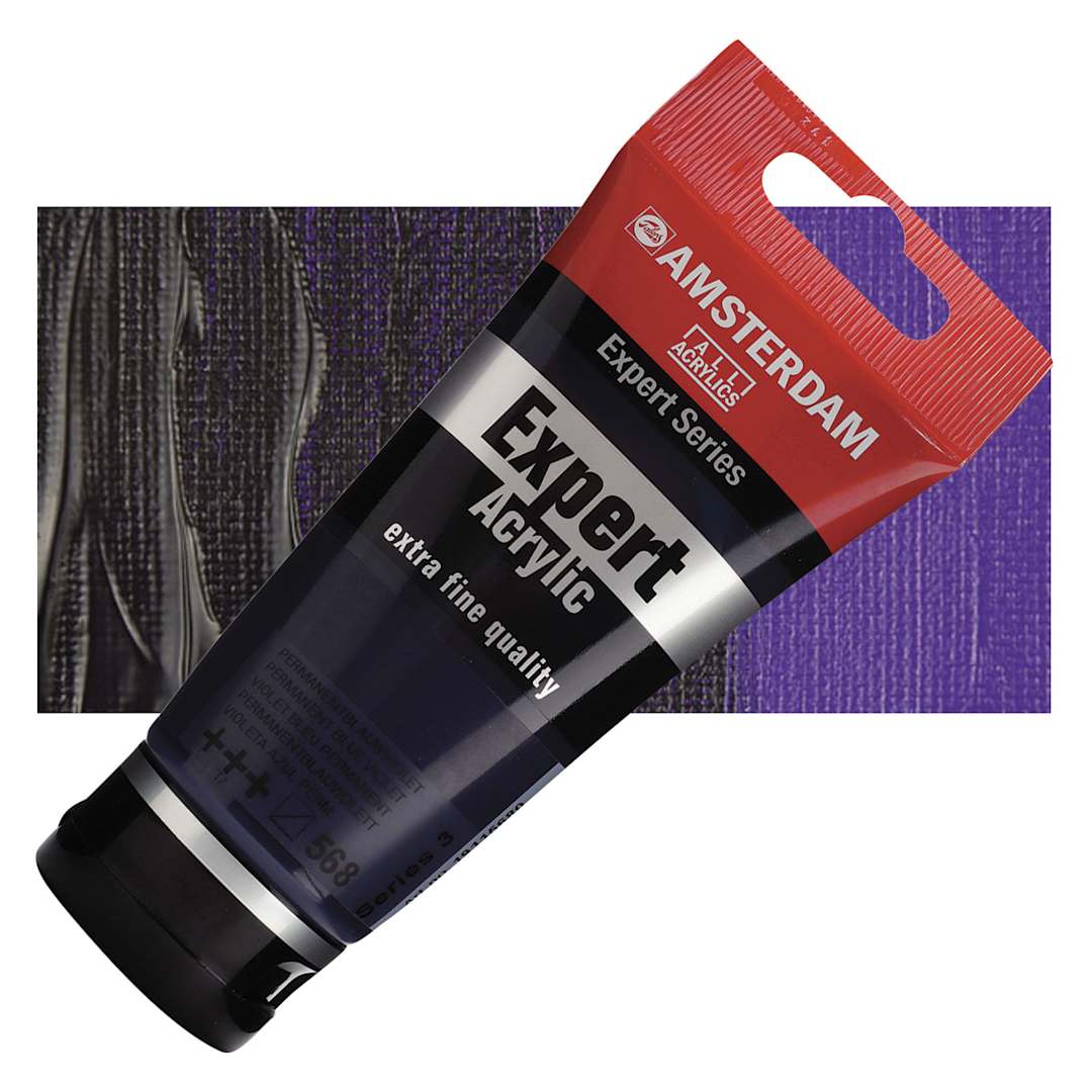 Open in modal - Amsterdam Expert Series Acrylic - Permanent Blue Violet, 75 ml tube and swatch