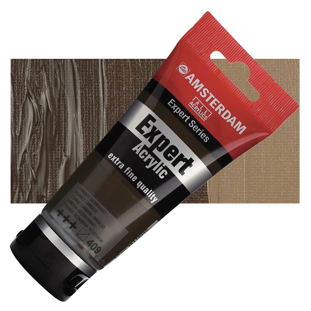 Open in modal - Amsterdam Expert Series Acrylic - Burnt Umber, 75 ml tube and swatch