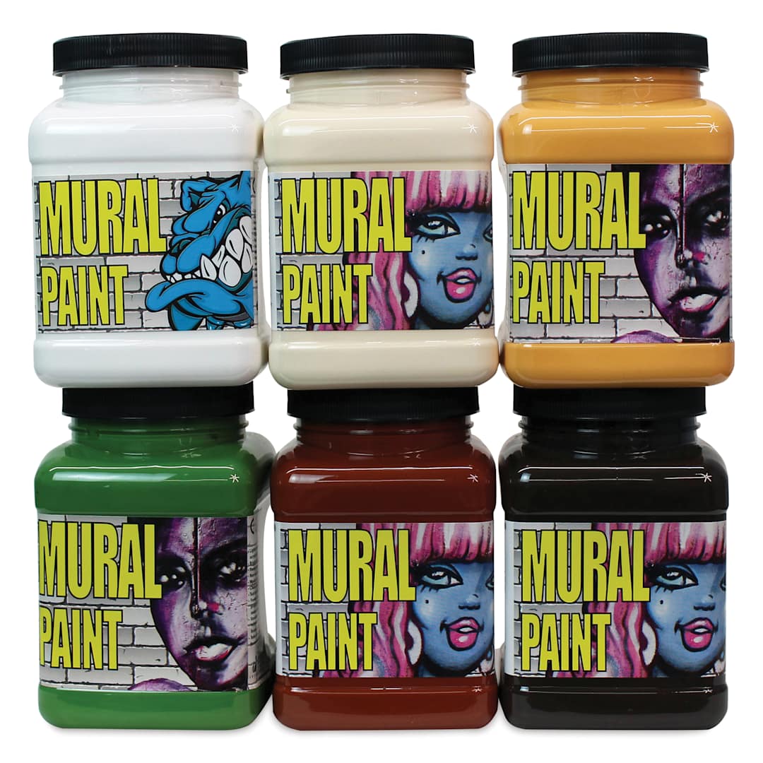 Open in modal - Chroma Acrylic Mural Paints - Set of 6, Terra Colors, 16 oz jar