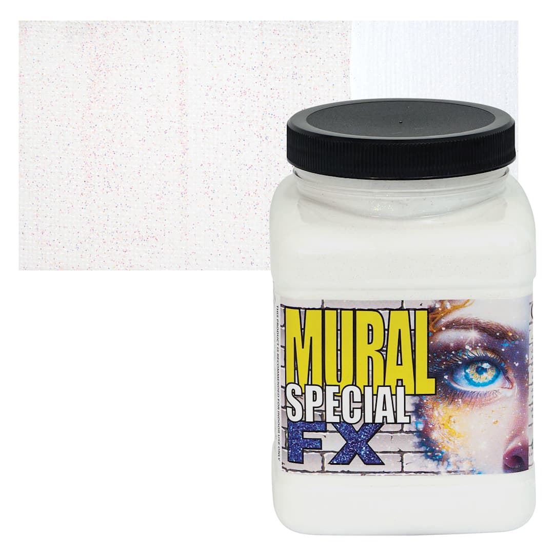 Open in modal - Chroma Acrylic Mural Paint - Pixie Dust, 16 oz Jar and swatch