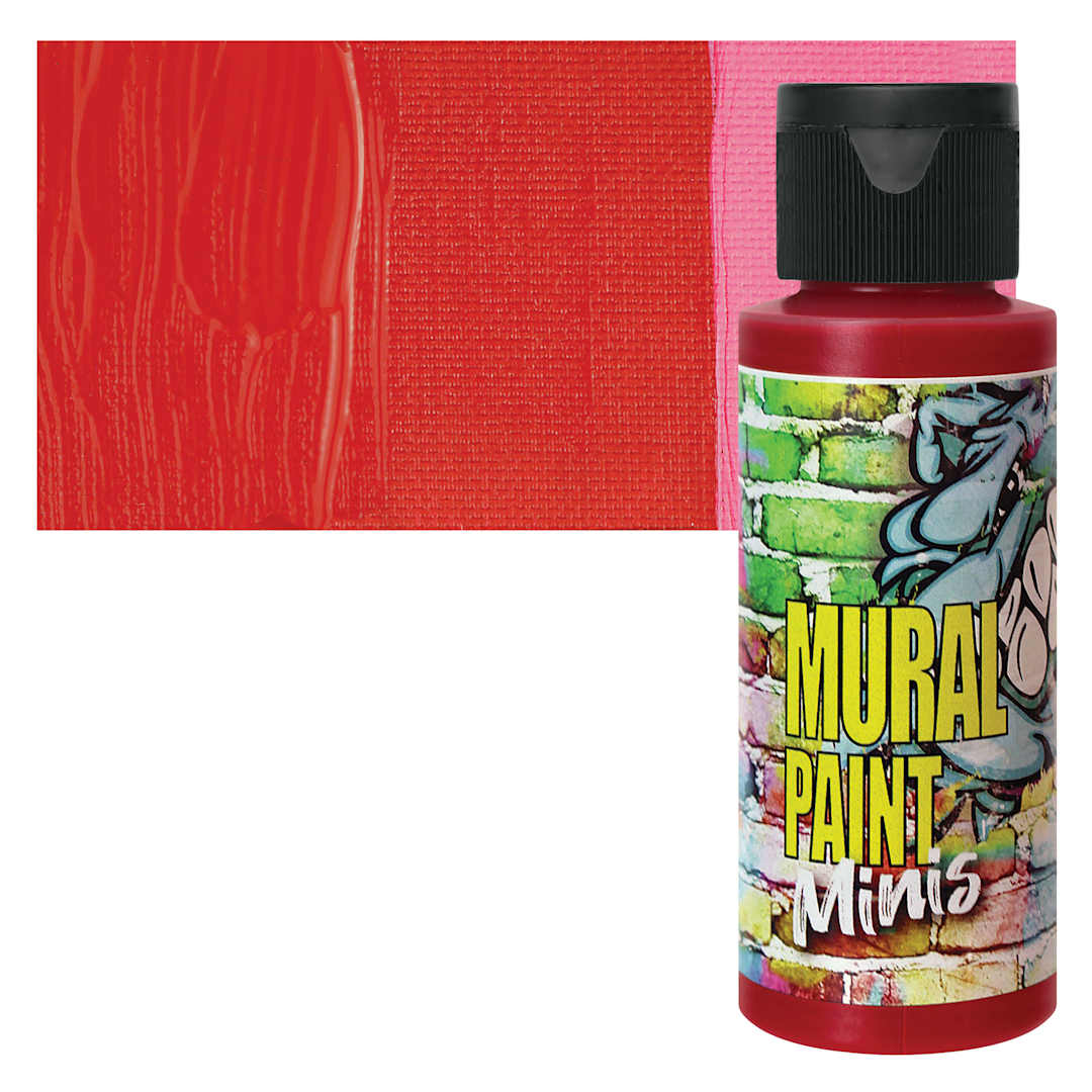 Open in modal - Chroma Acrylic Mural Paint - Stop, 2 oz bottle and swatch