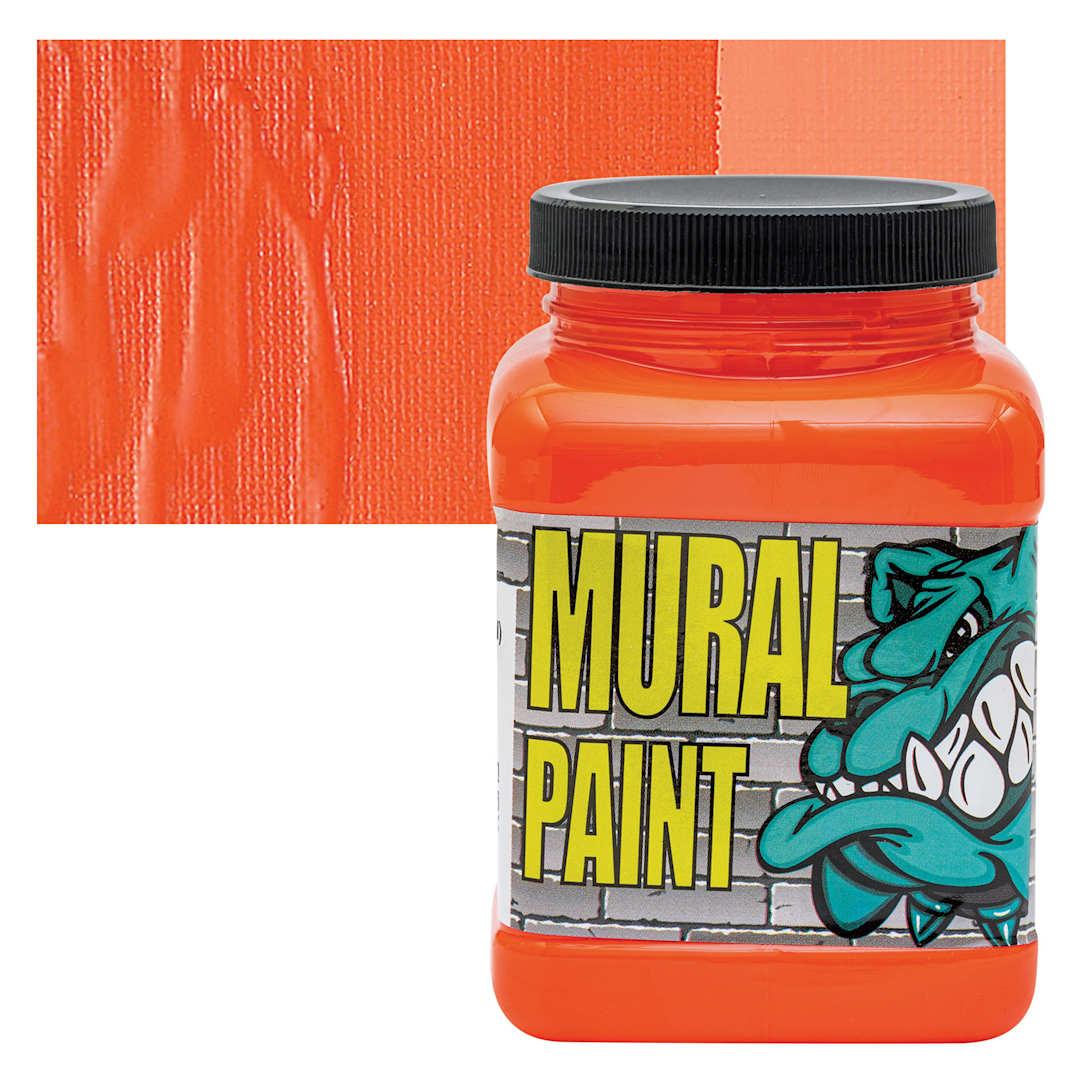 Open in modal - Chroma Acrylic Mural Paint - Fury, 16 oz jar and swatch