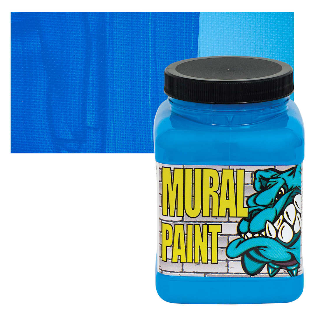 Open in modal - Chroma Acrylic Mural Paint - Peacock, 16 oz Jar and swatch