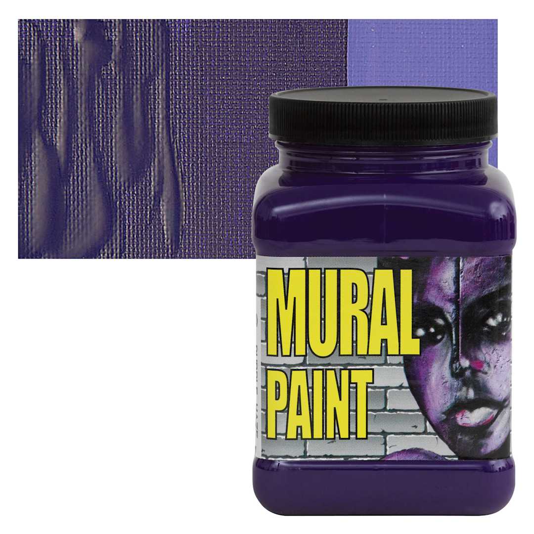 Open in modal - Chroma Acrylic Mural Paint - Purple Haze, 16 oz jar and swatch