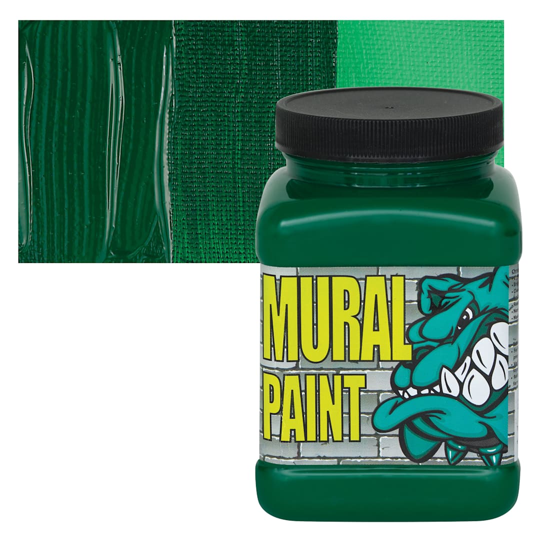 Open in modal - Chroma Acrylic Mural Paint - Go, 16 oz jar and swatch