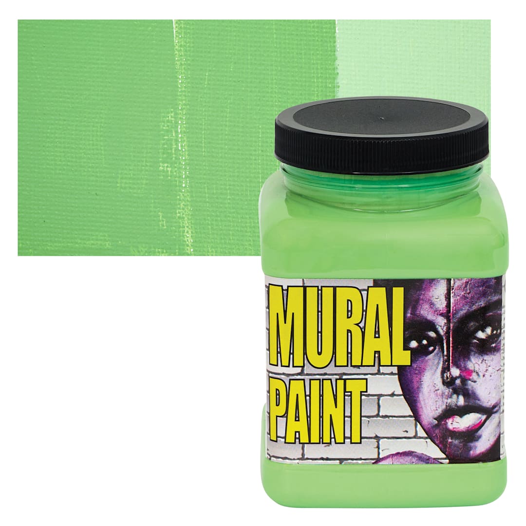 Open in modal - Chroma Acrylic Mural Paint - Mint, 16 oz Jar and swatch