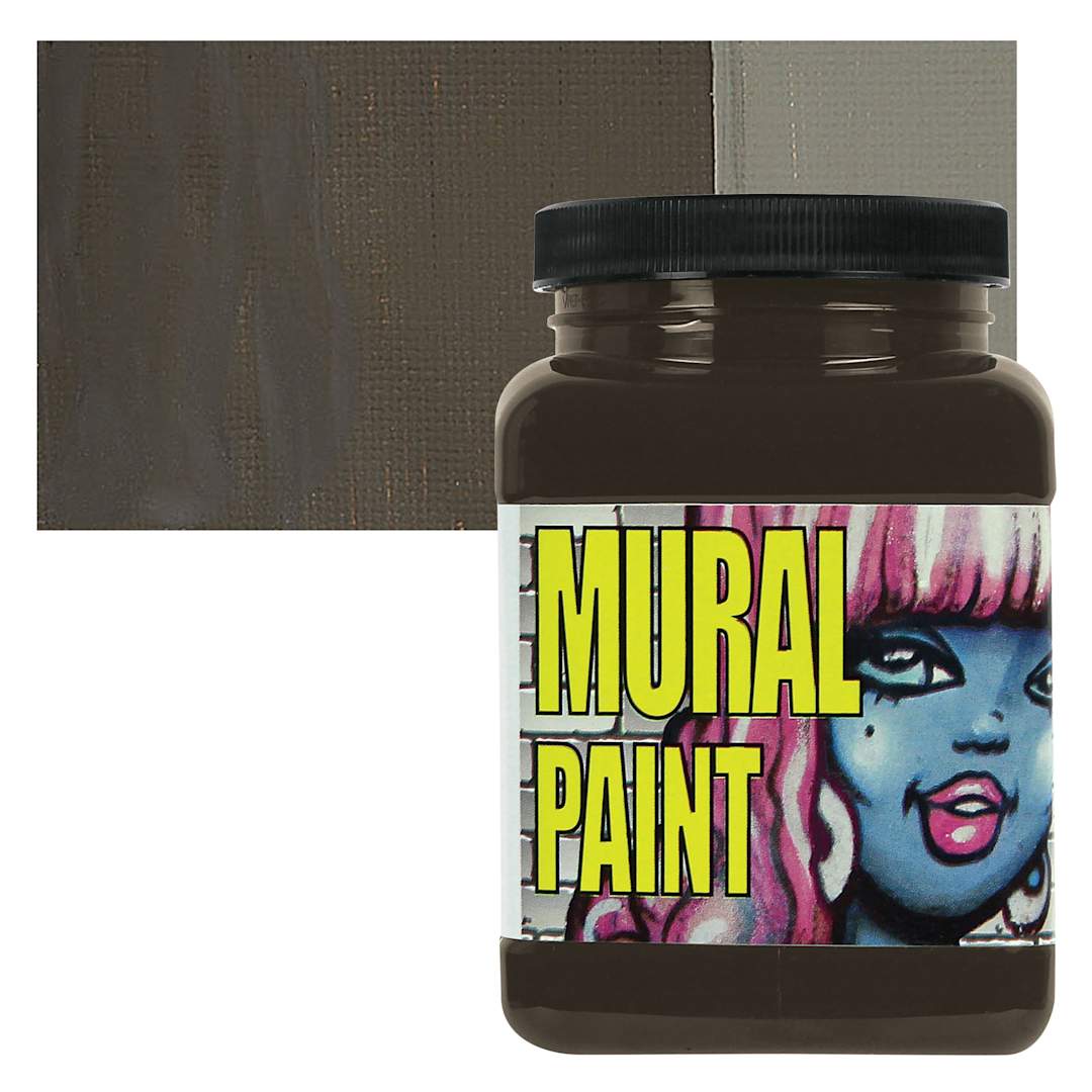 Open in modal - Chroma Acrylic Mural Paint - Mud, 16 oz jar and swatch