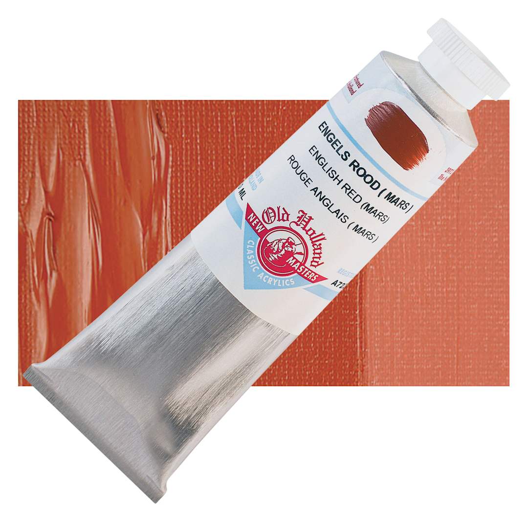 Open in modal - Old Holland New Masters Classic Acrylic Paint - English Red Mars and swatch