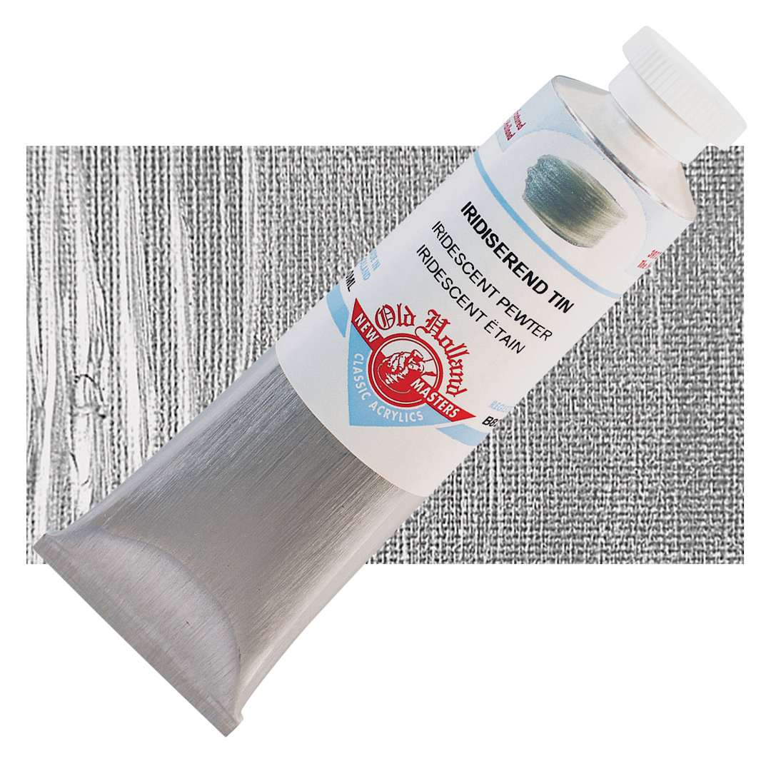 Open in modal - Old Holland New Masters Classic Acrylic Paint - Iridescent Pewter and swatch