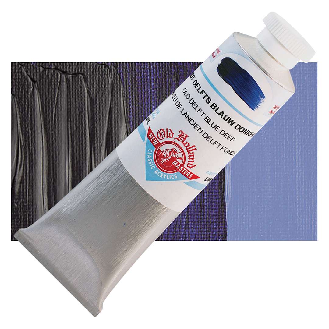 Open in modal - Old Holland New Masters Classic Acrylic Paint - Old Delft Blue Deep and swatch