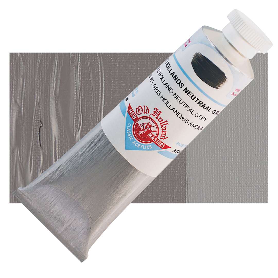 Open in modal - Old Holland New Masters Classic Acrylic Paint - Old Holland Neutral Gray and swatch