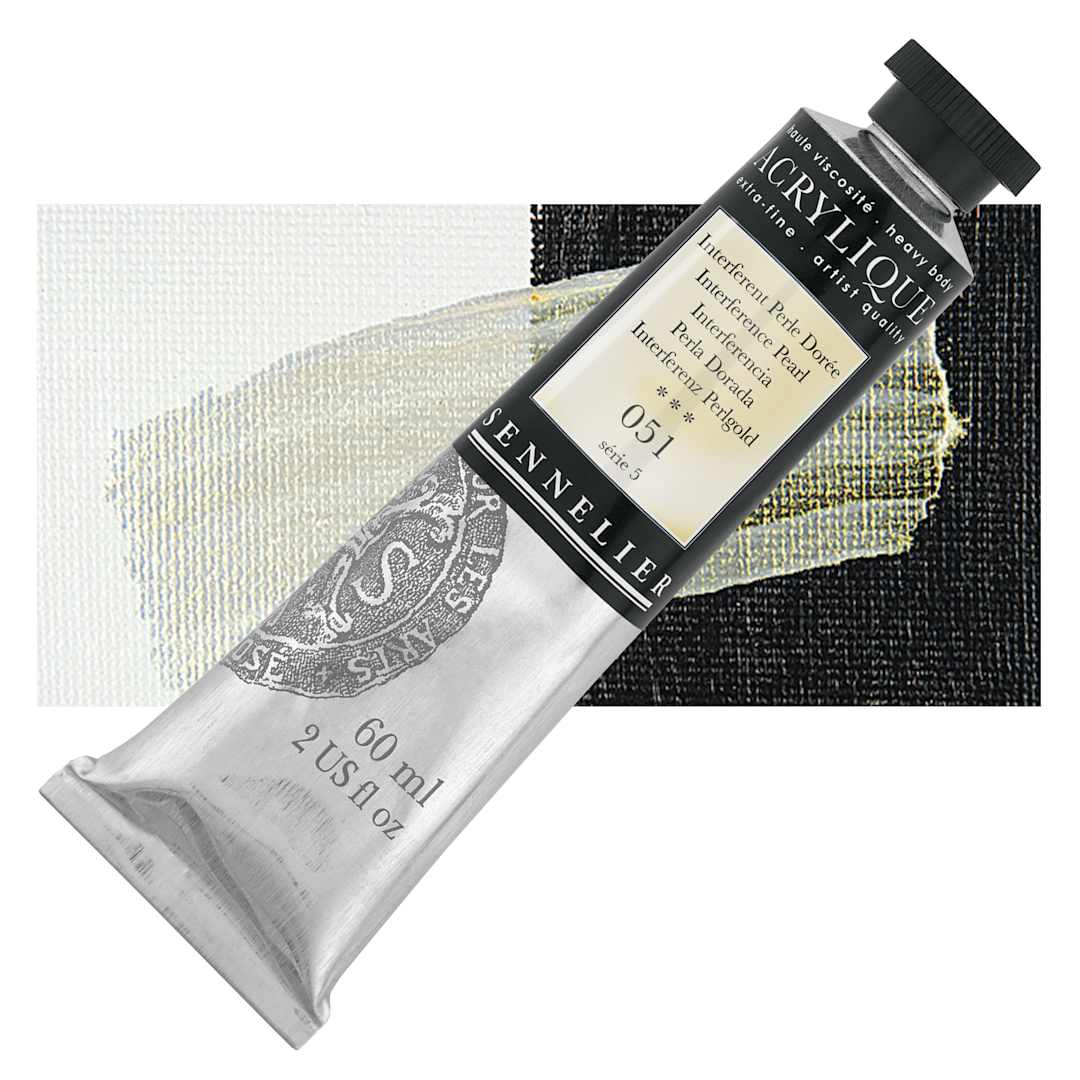 Open in modal - Sennelier Extra-Fine Artist Acrylique - Interference Pearl, 60 ml tube and swatch