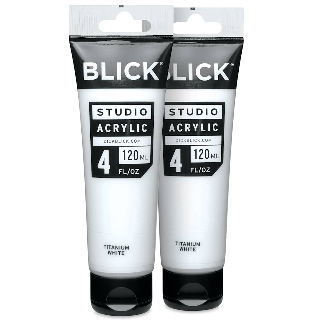 Open in modal - Blick Studio Acrylics - Pkg of 2, Titanium White, 4 oz tubes
