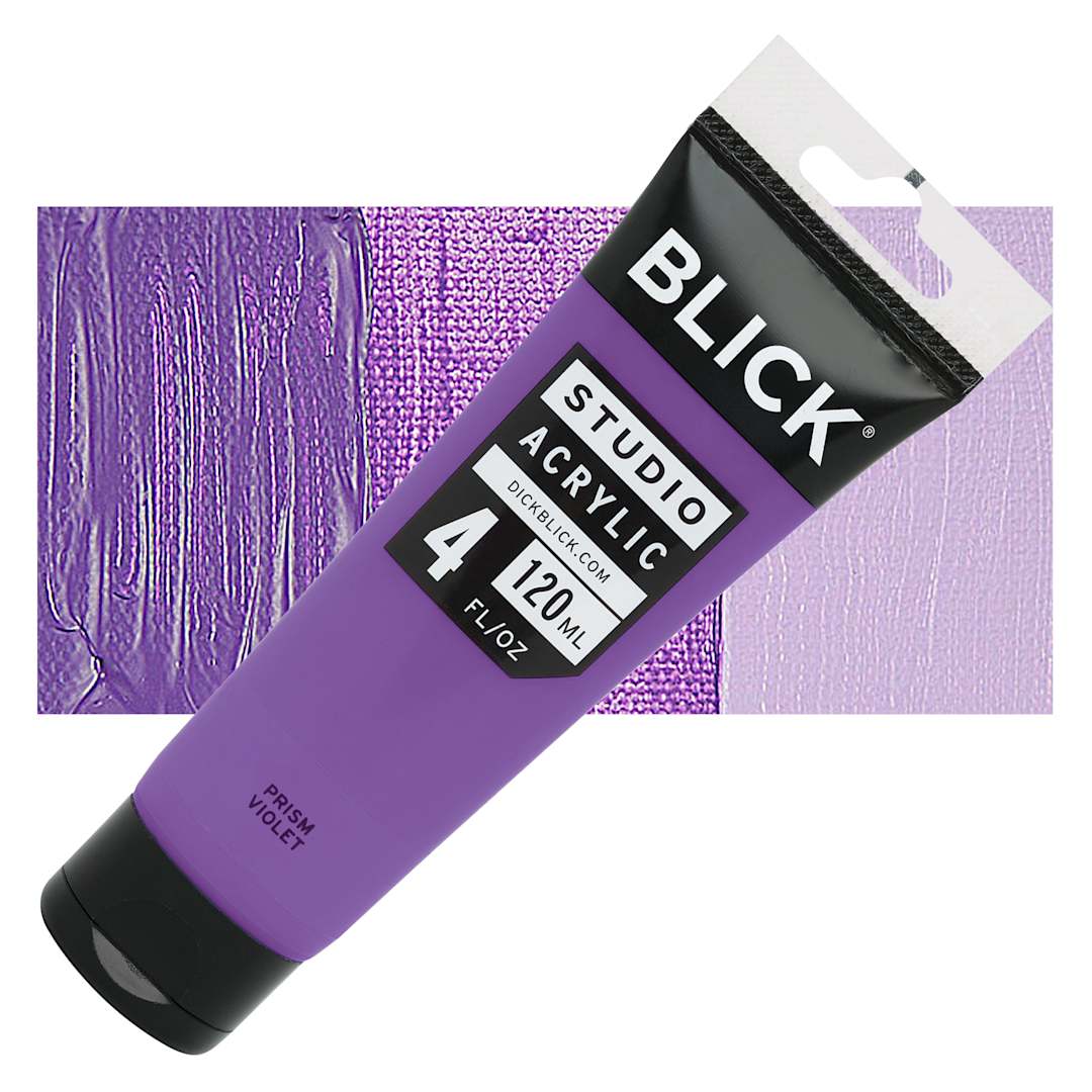 Open in modal - Blick Studio Acrylic Paint - Prism Violet, 4 oz tube and swatch