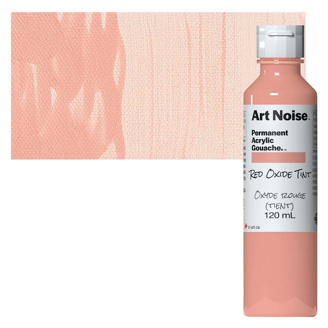 Open in modal - Tri-Art Art Noise Permanent Acrylic Gouache - Red Oxide Tint, 120 ml, Bottle and swatch