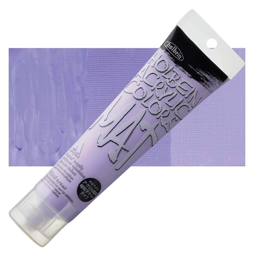 Open in modal - Holbein Mat Acrylic - Lilac, 110 ml tube and swatch