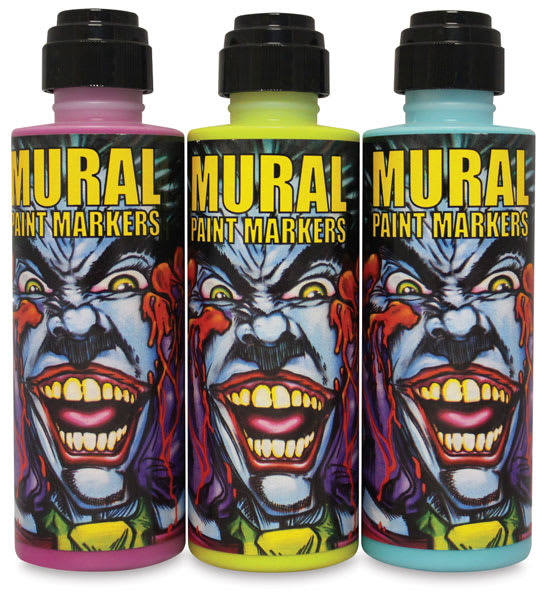 Open in modal - Chroma Mural Paint Markers - 3 bottles in row, capped