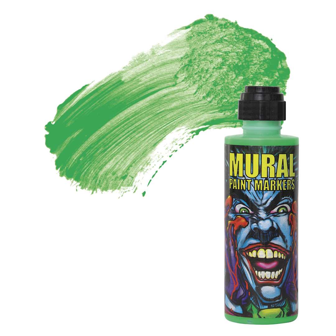 Open in modal - Chroma Mural Paint Marker - Screaming Green (Neon), 4 oz Bottle and swatch