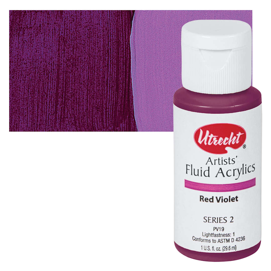 Open in modal - Utrecht Artists' Fluid Acrylic Paint - Red Violet swatch