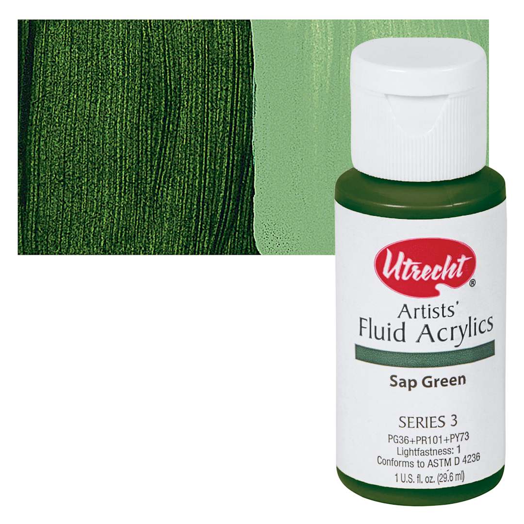 Open in modal - Utrecht Artists' Fluid Acrylic Paint - Sap Green  swatch