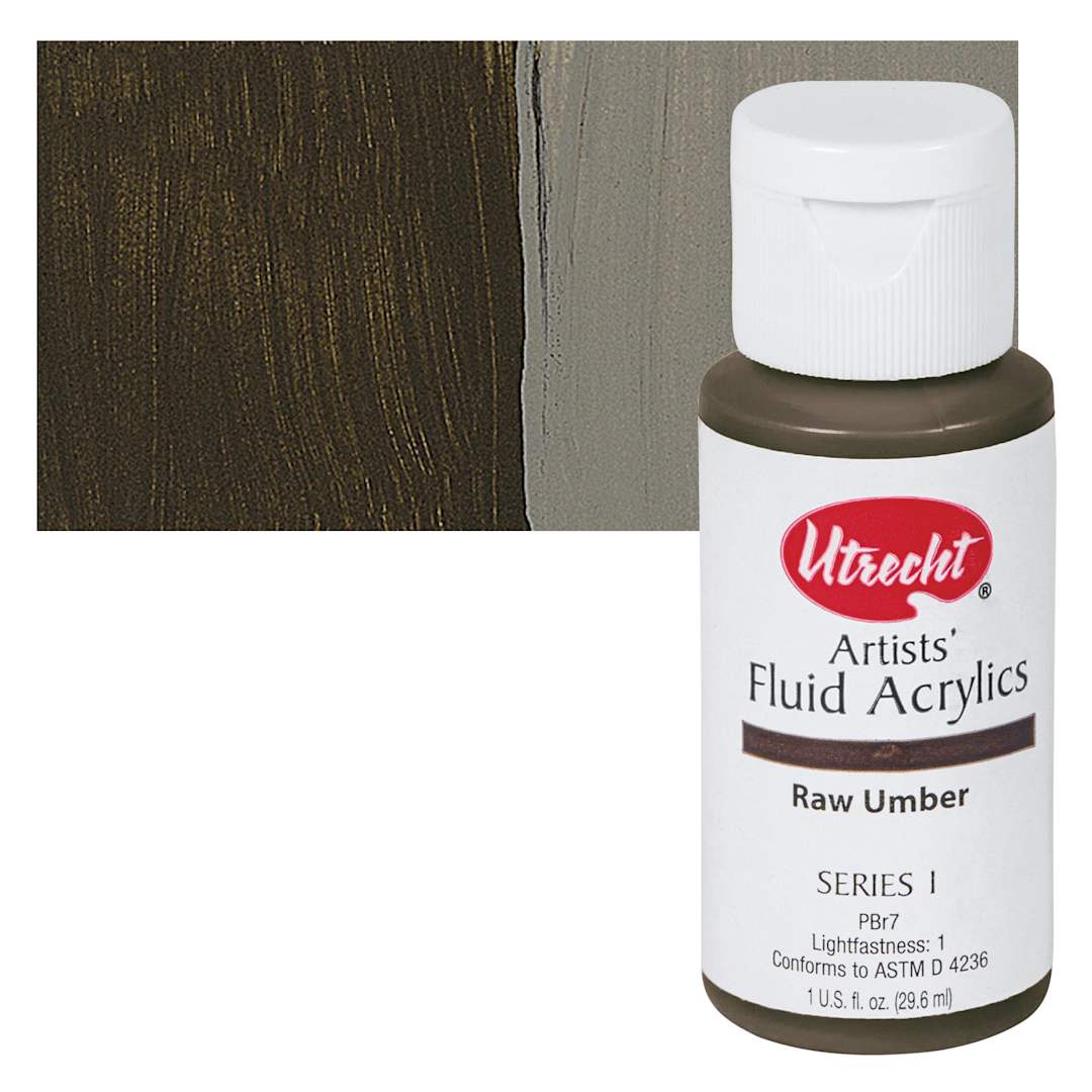 Open in modal - Utrecht Artists' Fluid Acrylic Paint - Raw Umber swatch