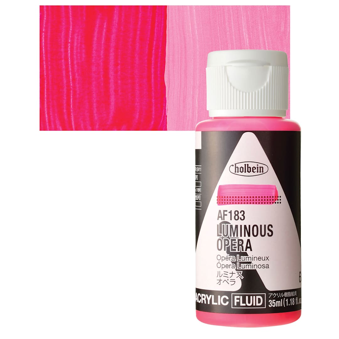 Open in modal - Holbein Fluid Acrylic Paint - Luminous Opera, 35 ml Bottle and swatch