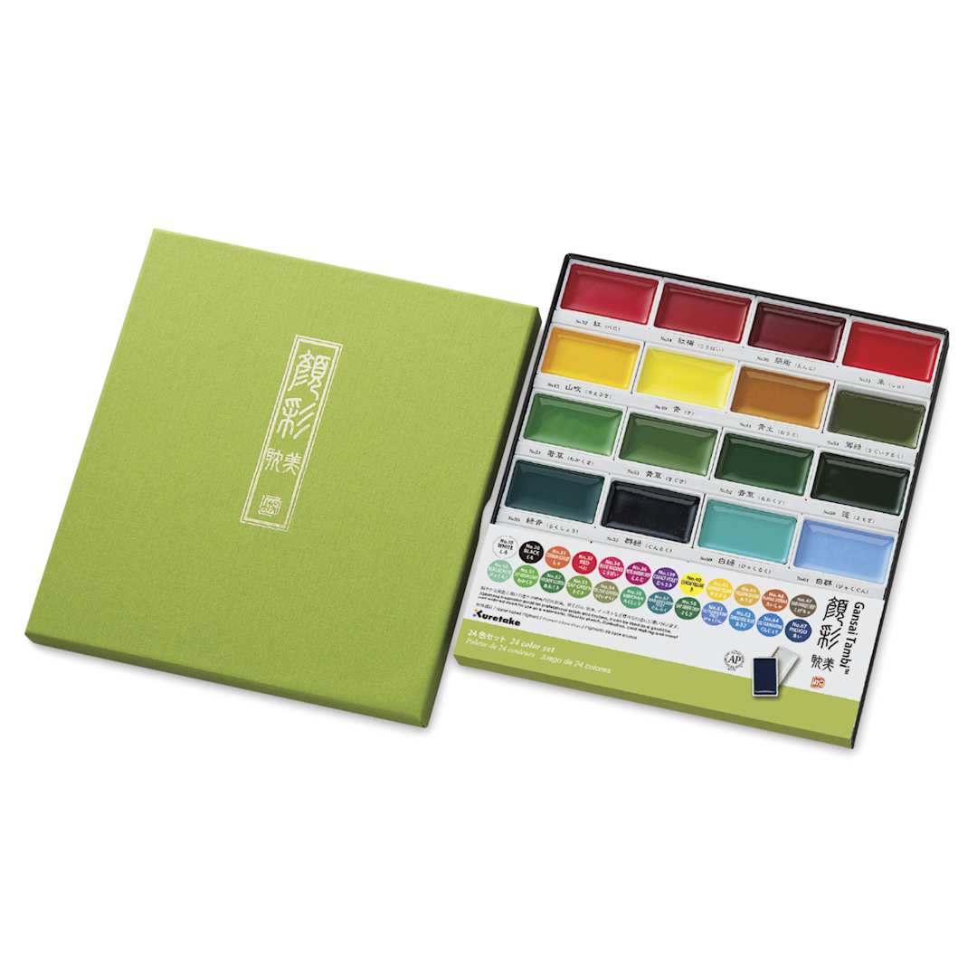 Open in modal - Kuretake Gansai Tambi Watercolor Pans - Set of 24, Assorted