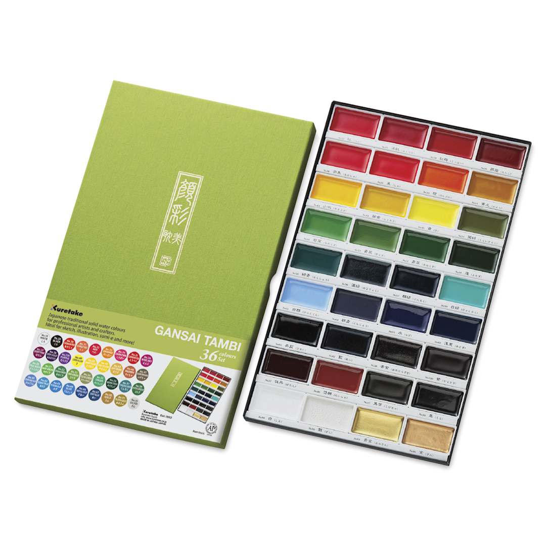 Open in modal - Kuretake Gansai Tambi Watercolor Pans - Set of 36, Assorted
