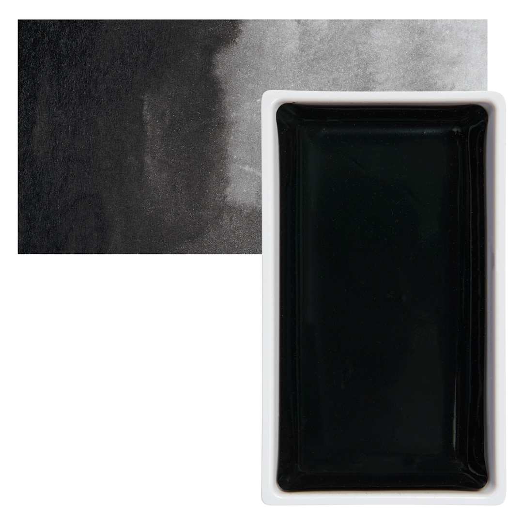 Open in modal - Kuretake Gansai Tambi Watercolor Pan - Black pan and swatch