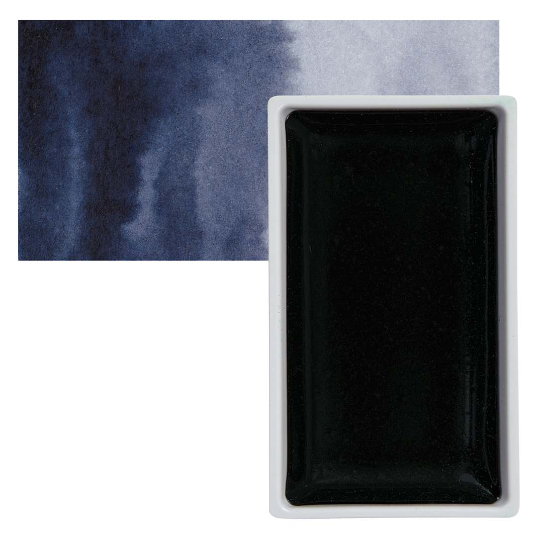 Open in modal - Kuretake Gansai Tambi Watercolor Pan - Blue Gray Deep pan and swatch