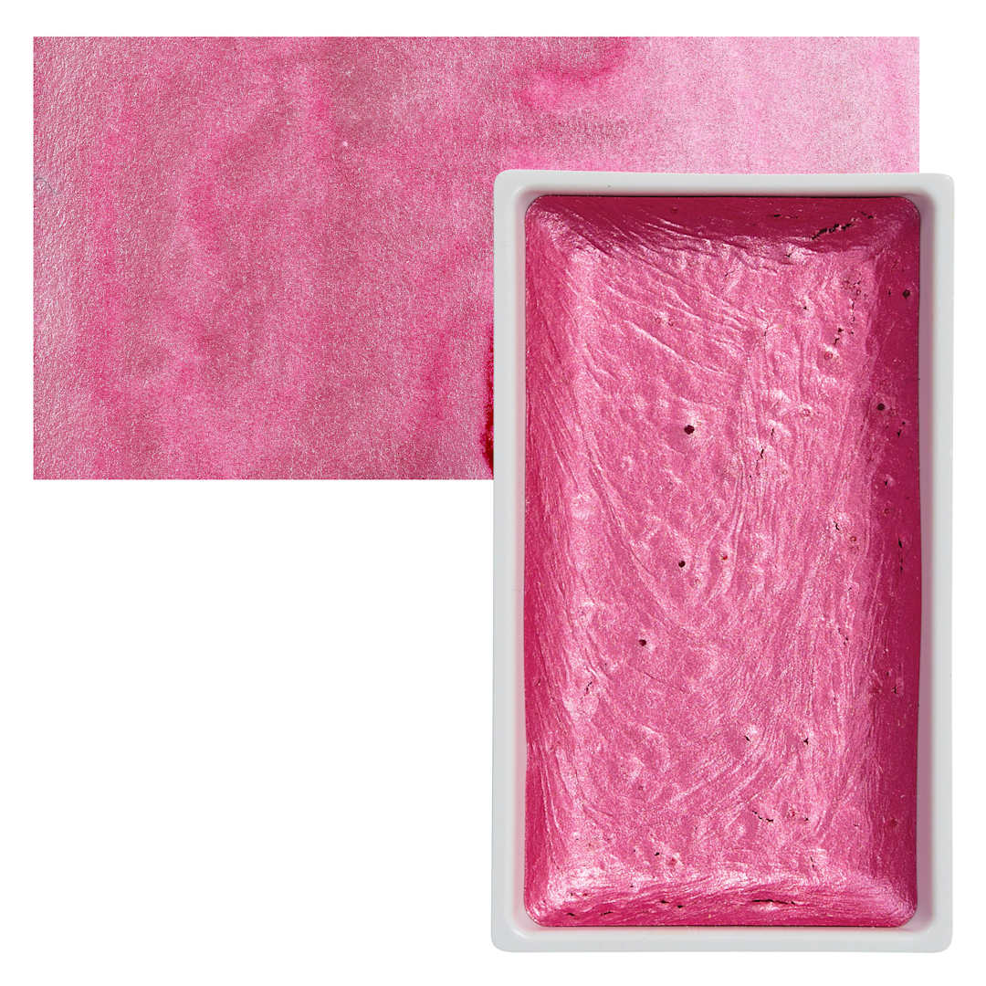 Open in modal - Kuretake Gansai Tambi Watercolor Pan - Pearl Pink pan and swatch