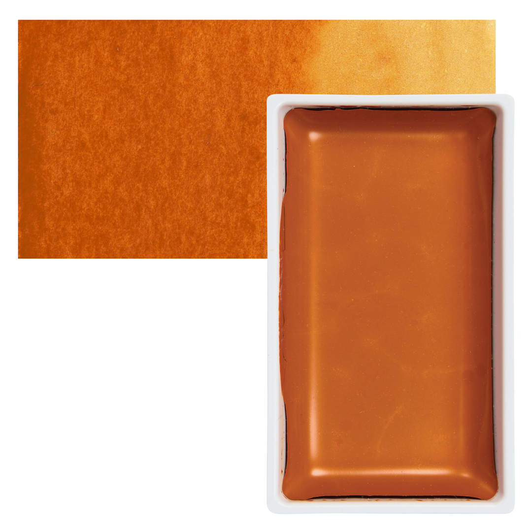 Open in modal - Kuretake Gansai Tambi Watercolor Pan - Mars Yellow pan and swatch