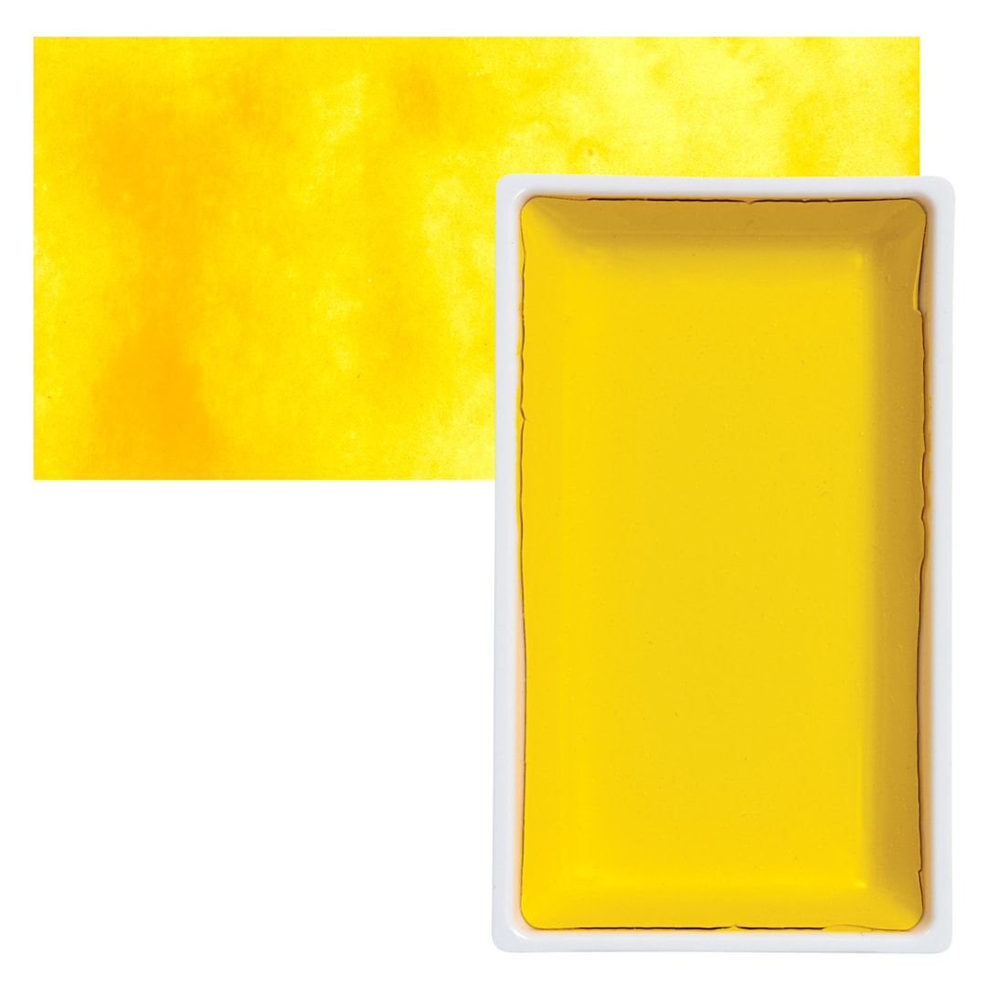 Open in modal - Kuretake Gansai Tambi Watercolor Pan - Cadmium Yellow pan and swatch