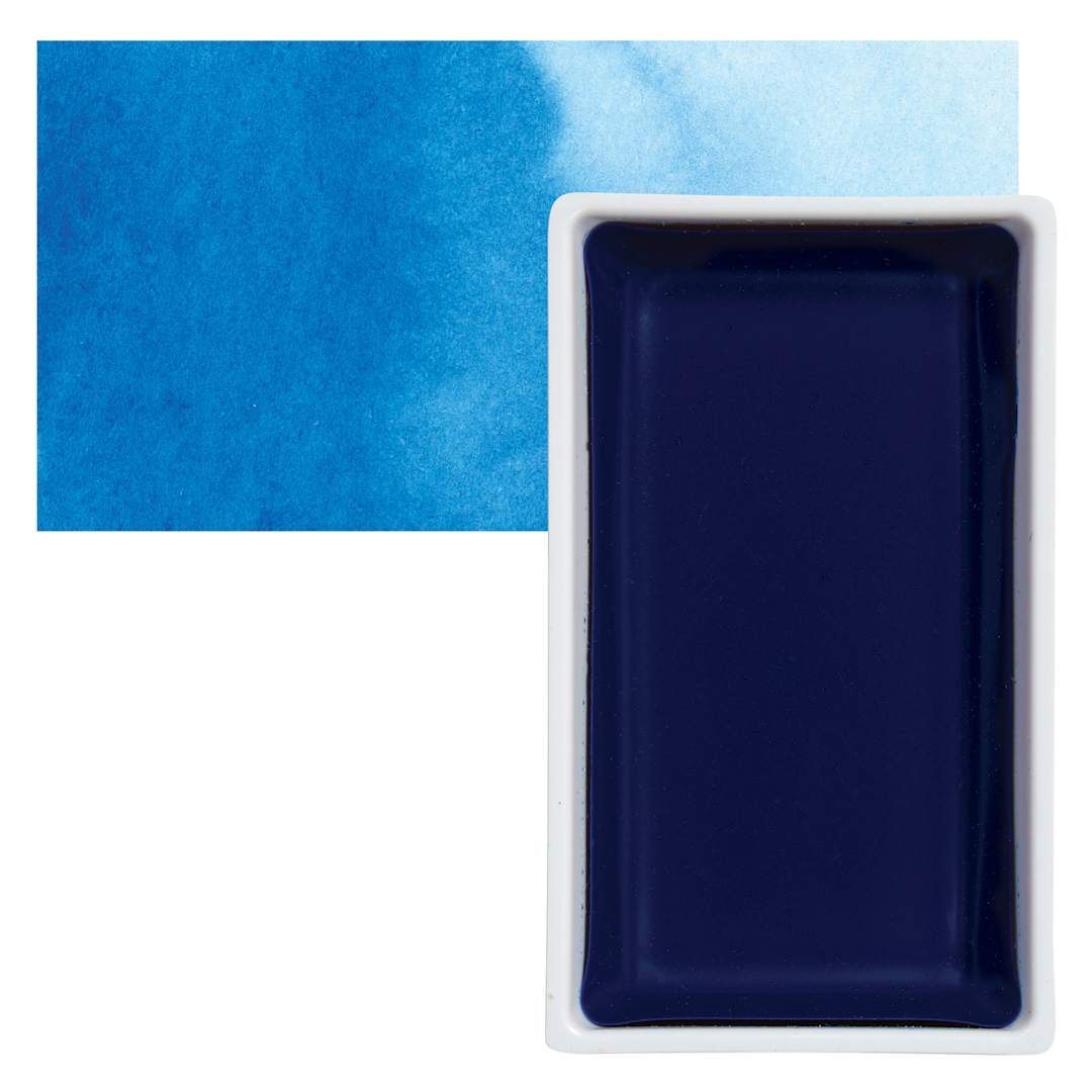 Open in modal - Kuretake Gansai Tambi Watercolor Pan - Cerulean Blue pan and swatch