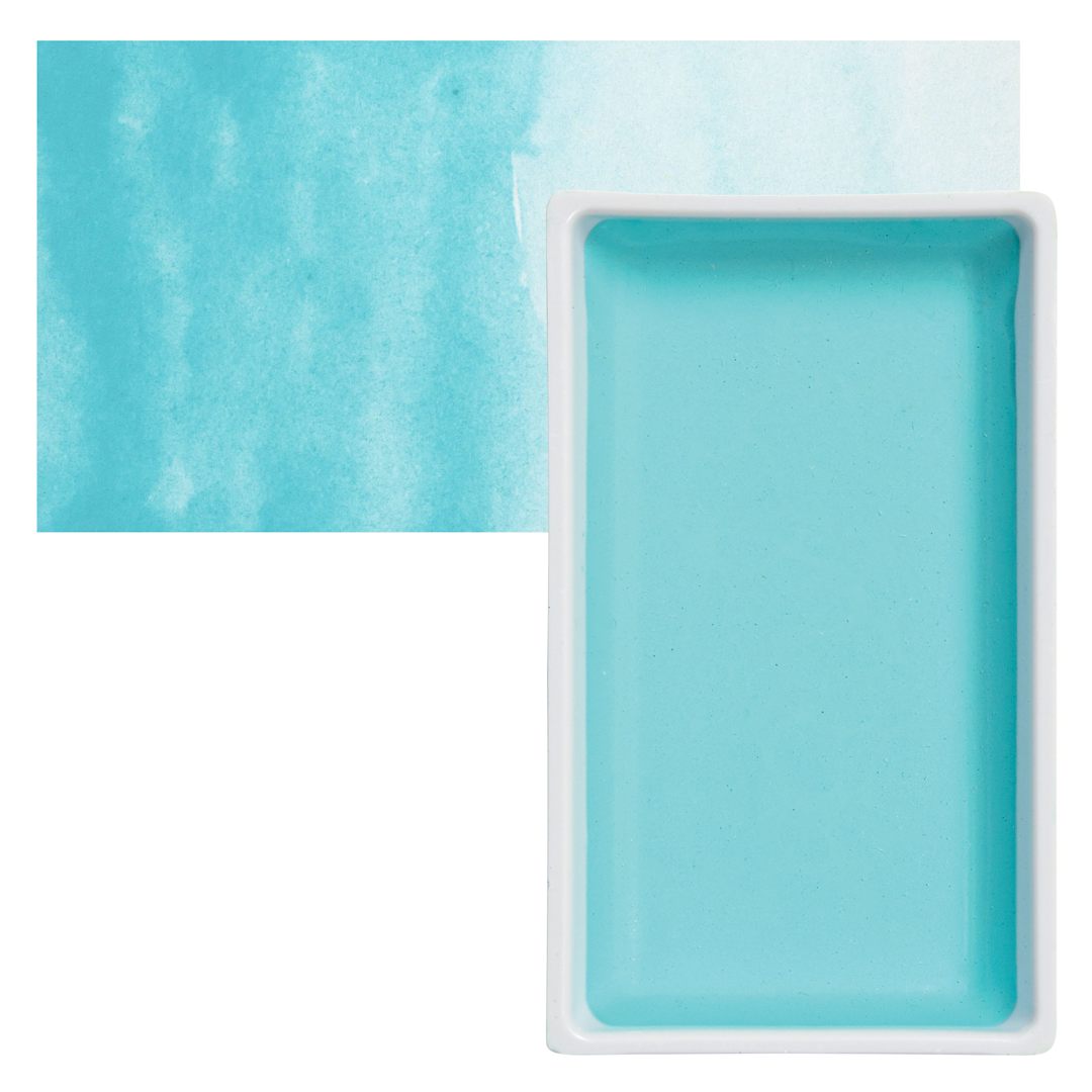 Open in modal - Kuretake Gansai Tambi Watercolor Pan - Pale Aqua pan and swatch