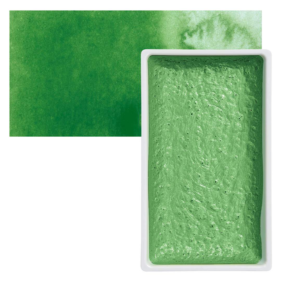Open in modal - Kuretake Gansai Tambi Watercolor Pan - Ivy Green pan and swatch
