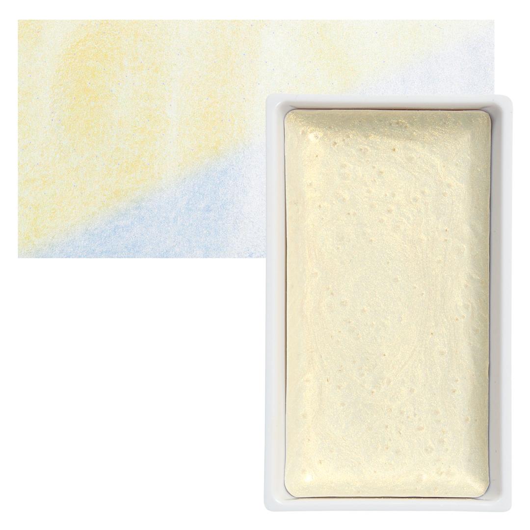 Open in modal - Kuretake Gansai Tambi Watercolor Pan - Opal Gold pan and swatch