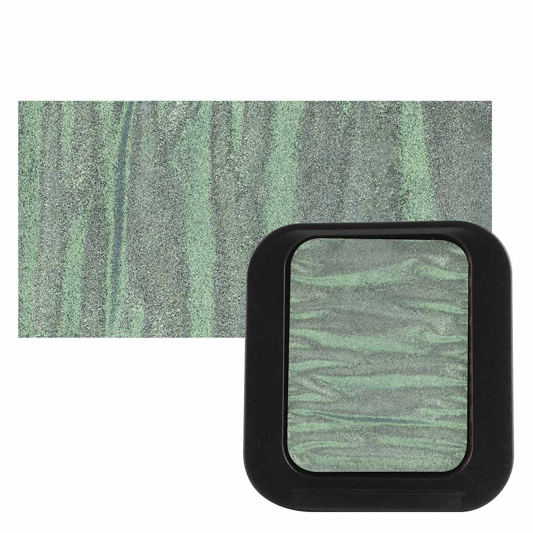 Open in modal - Finetec Artist Mica Watercolor - Emerald pan and swatch