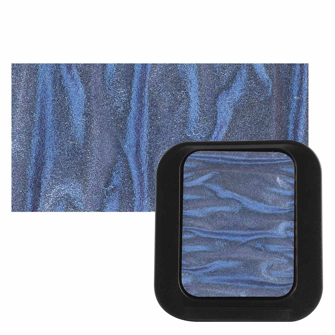 Open in modal - Finetec Artist Mica Watercolor - High Chroma Blue pan and swatch