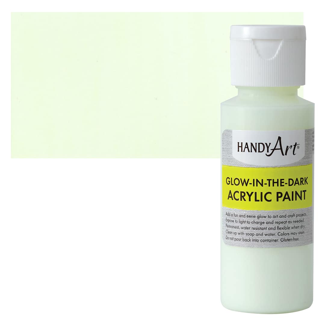 Open in modal - Handy Art Glow-in-the-Dark Paint - Clear - Bottle and Swatch