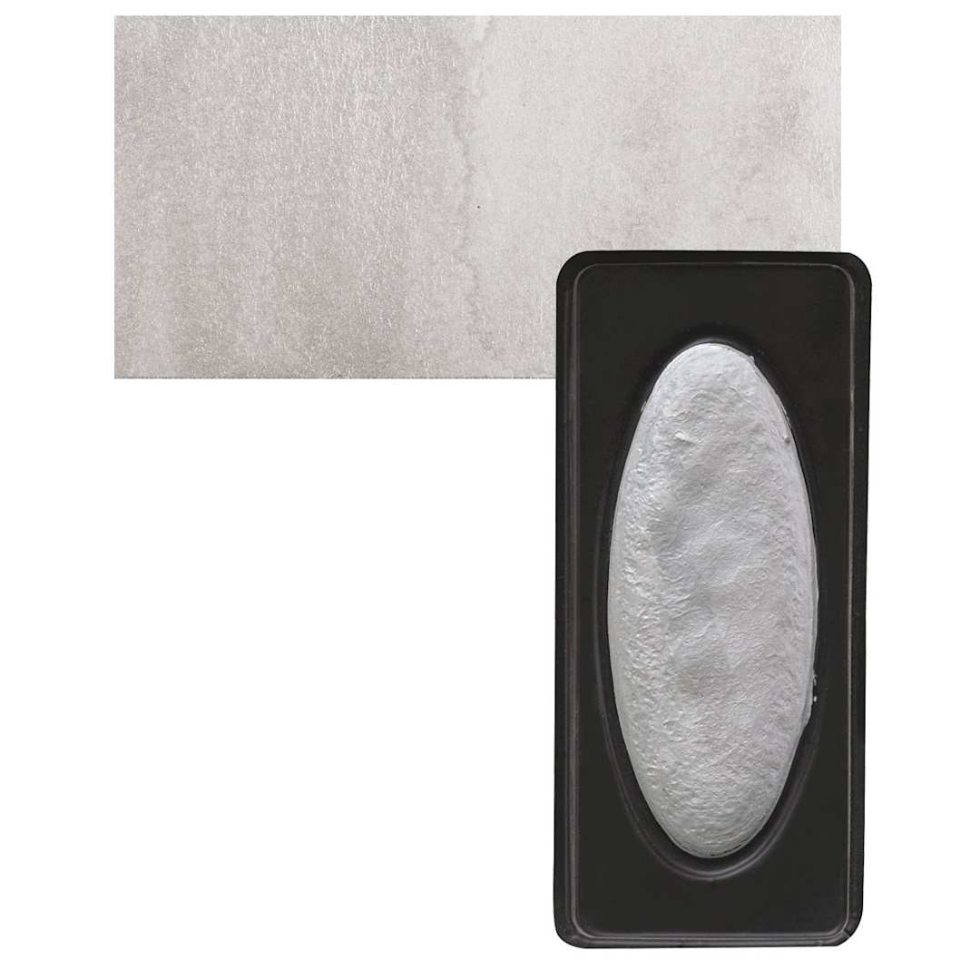 Open in modal - Richeson Collegiate Semi-Moist Metallic Watercolor - Silver and swatch