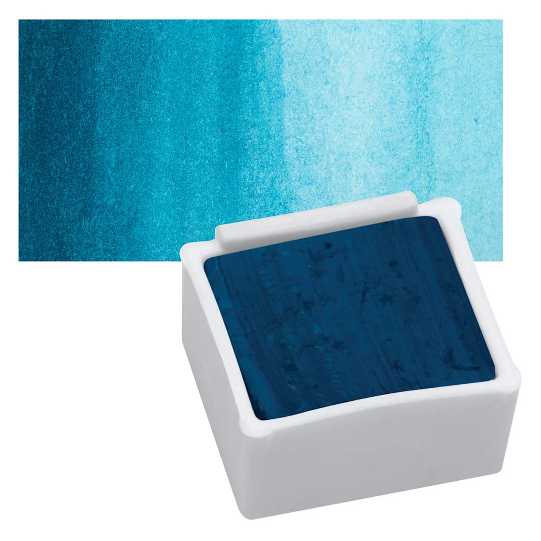 Open in modal - Derwent Inktense Paint Pan - Turquoise pan and swatch