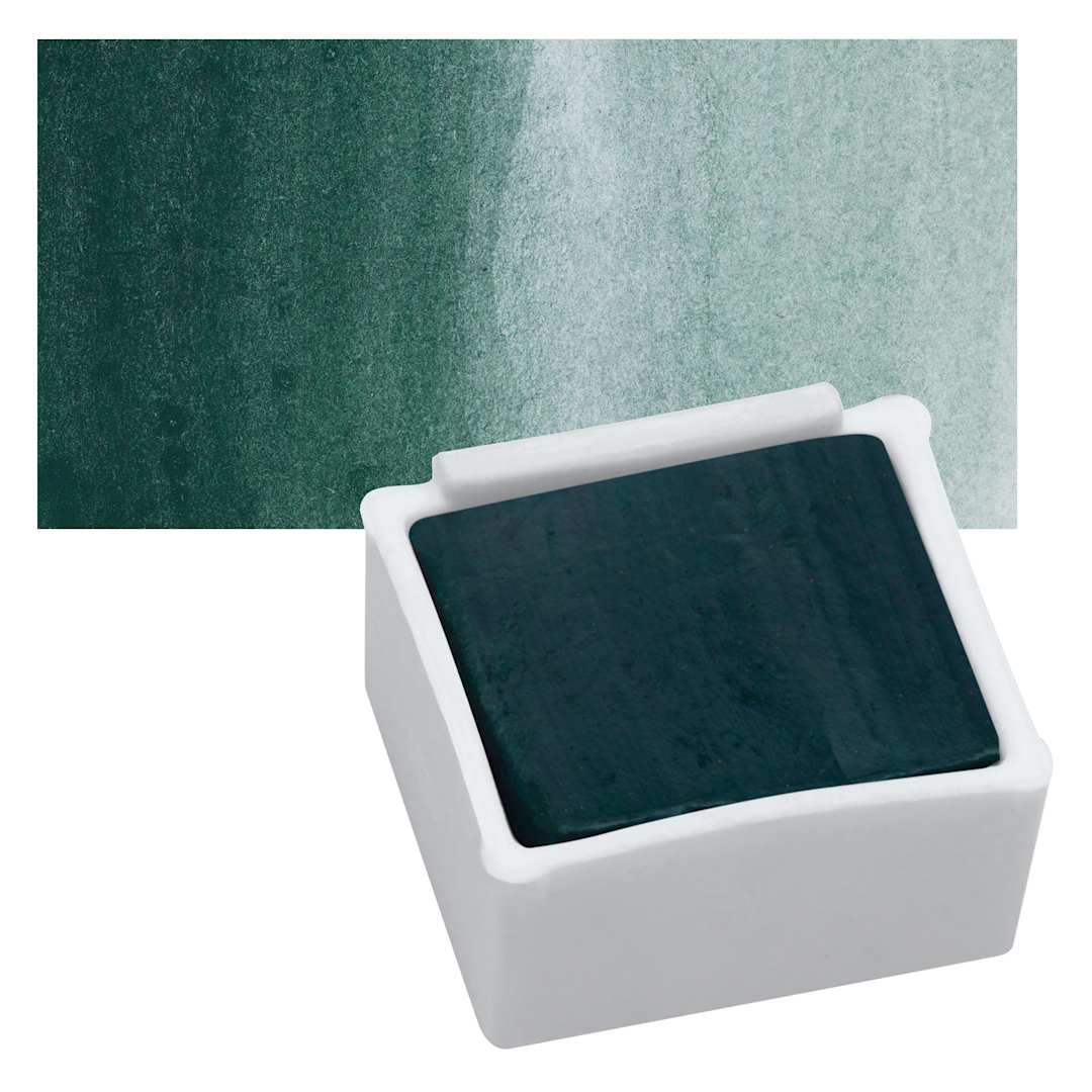 Open in modal - Derwent Inktense Paint Pan - Ionian Green pan and swatch