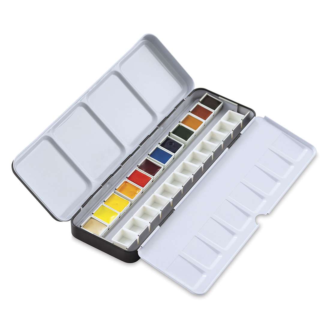 Open in modal - Daniel Smith Watercolor Half Pan - Set of 12, Metal Box, Assorted