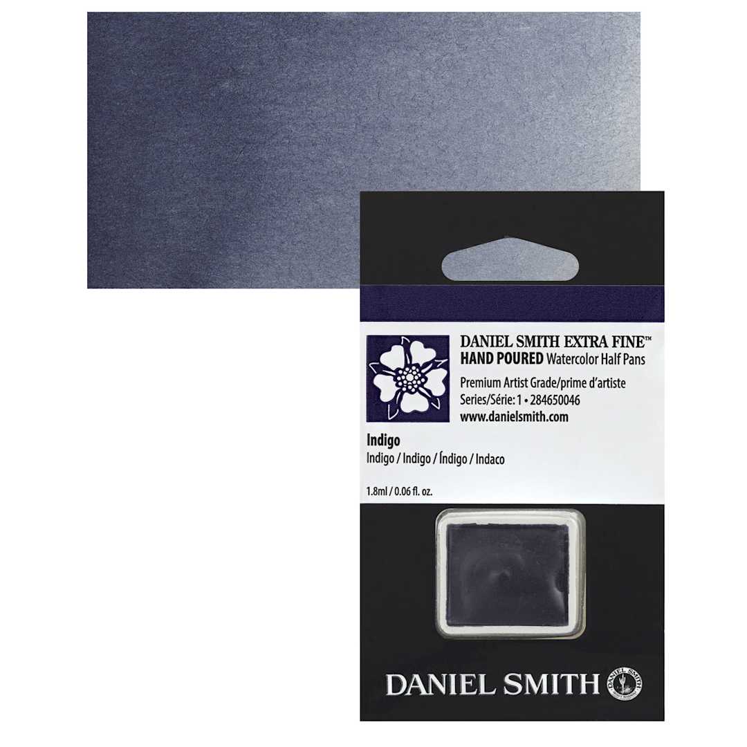 Open in modal - Daniel Smith Extra Fine Watercolor Half Pan - Indigo and swatch