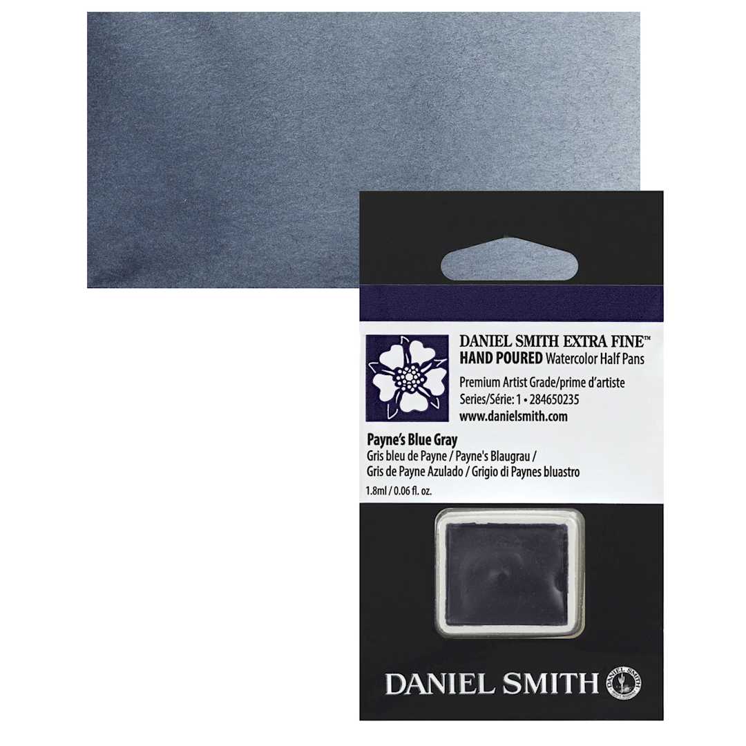 Open in modal - Daniel Smith Extra Fine Watercolor Half Pan - Payne's Blue Gray and swatch