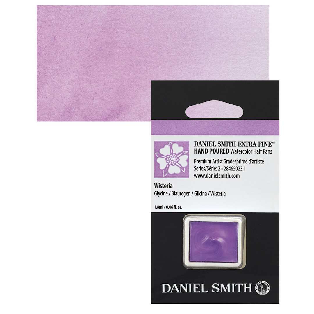 Open in modal - Daniel Smith Extra Fine Watercolor Half Pan - Wisteria and swatch