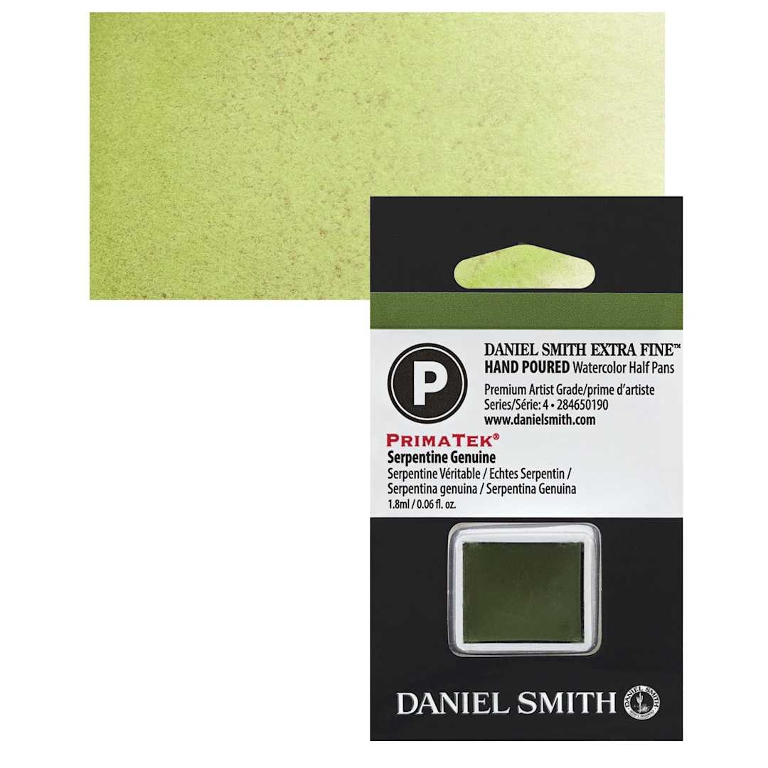 Open in modal - Daniel Smith Extra Fine Watercolor Half Pan - Serpentine Genuine and swatch